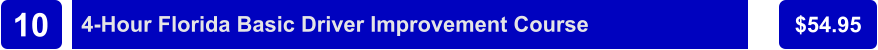 4-Hour Florida Basic Driver Improvement Course $54.95 10